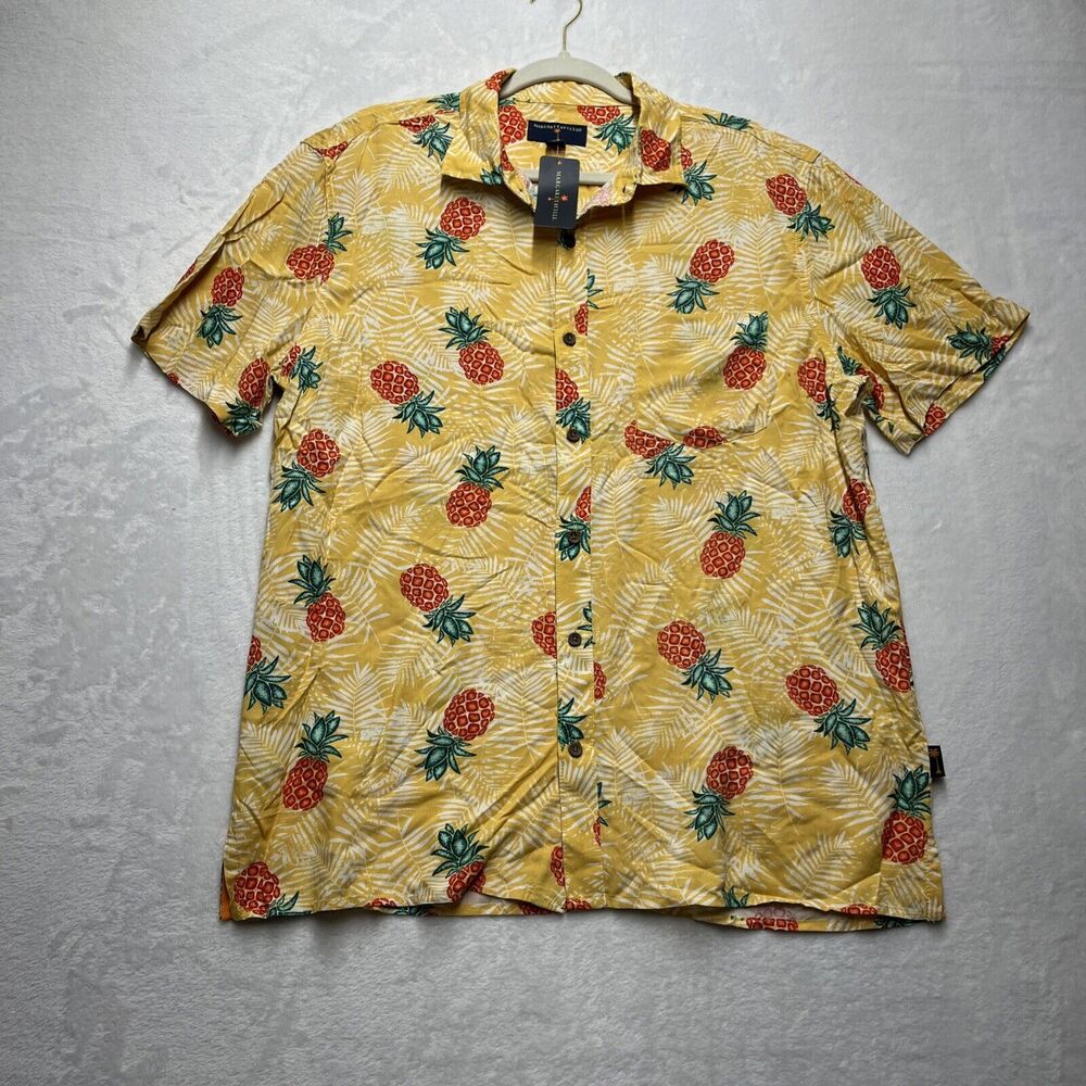 Jimmy Buffett Margaritaville Button Down Coastal Beach Shirt Men M Pineapple NEW